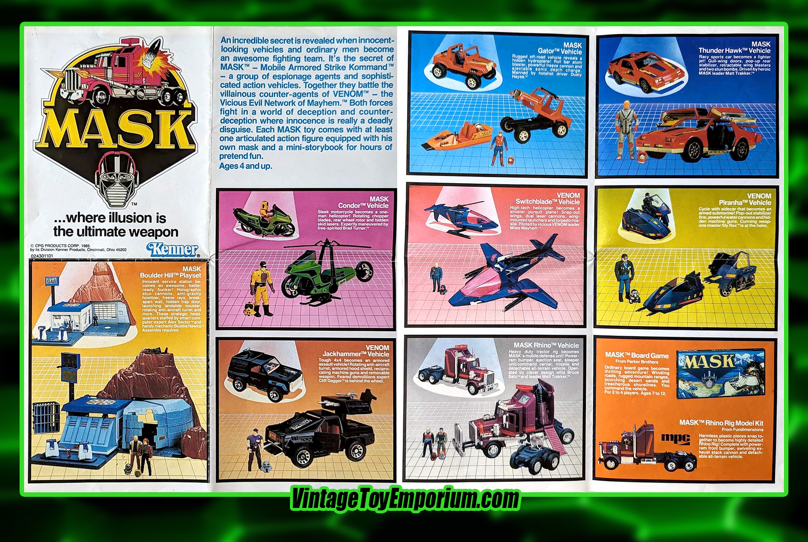 1985 MASK Fold Out Brochure - Kenner