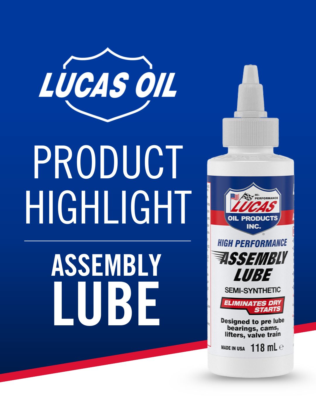 Lucas Oil Assembly Lube 4oz – Perfect For Engine Building, Prevents Dry Starts