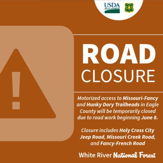 🚨Road Closure in Eagle County beginning Monday June 8 🚨 The