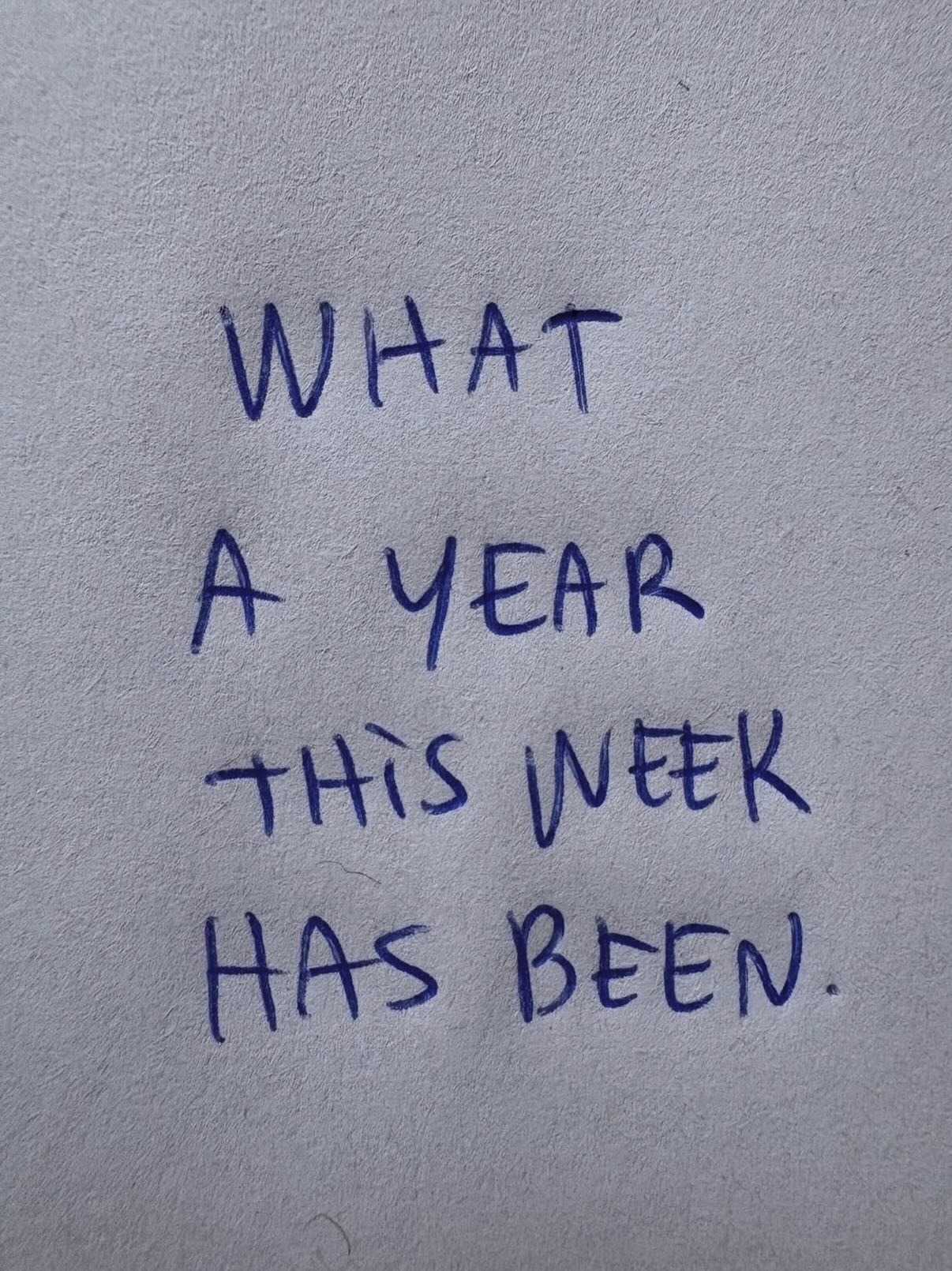 What a year this week has been (start to finish… and I wouldn't