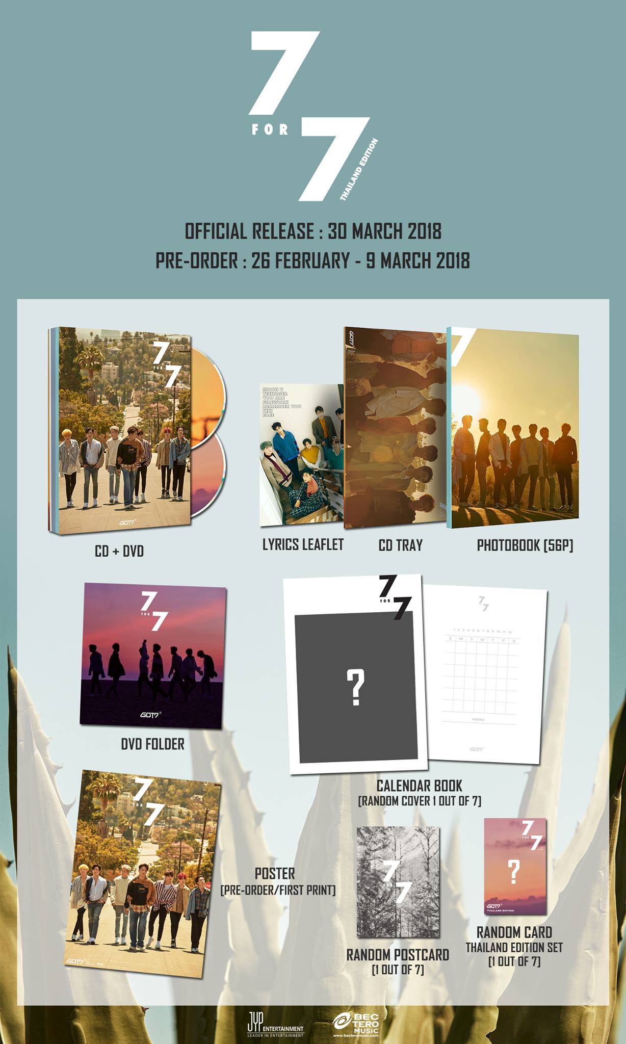 GOT7 <7for7> Thailand Edition Price : 599 THB Release Date : 30 