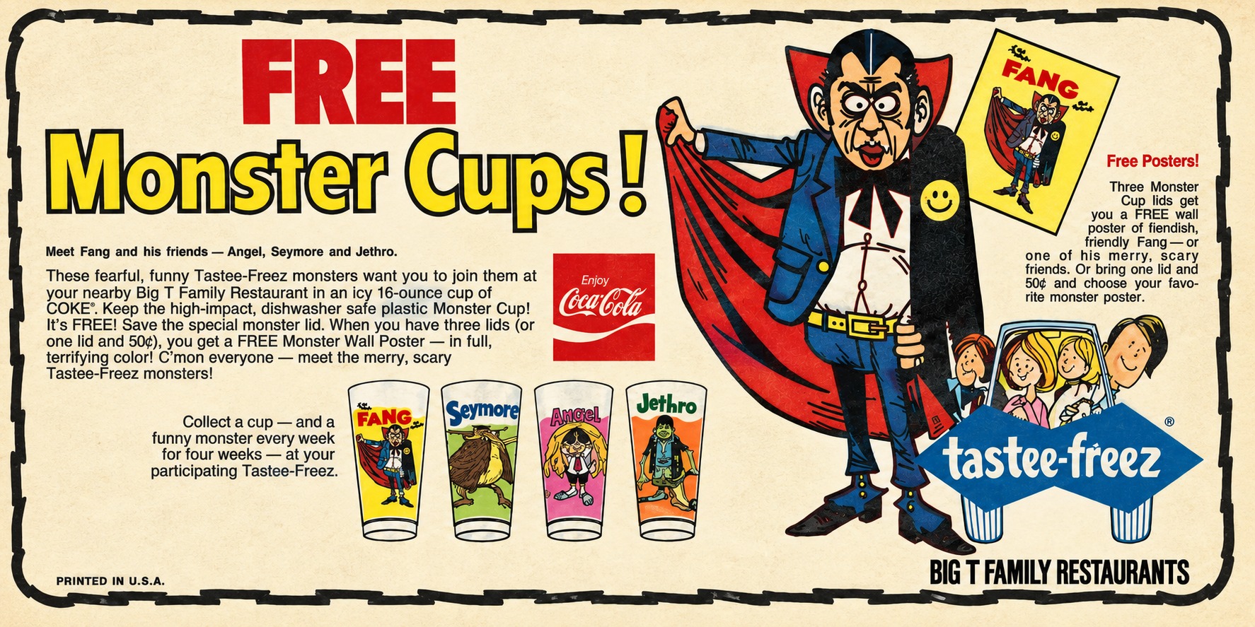 Who remembers Tastee-Freez monster cups in 1974