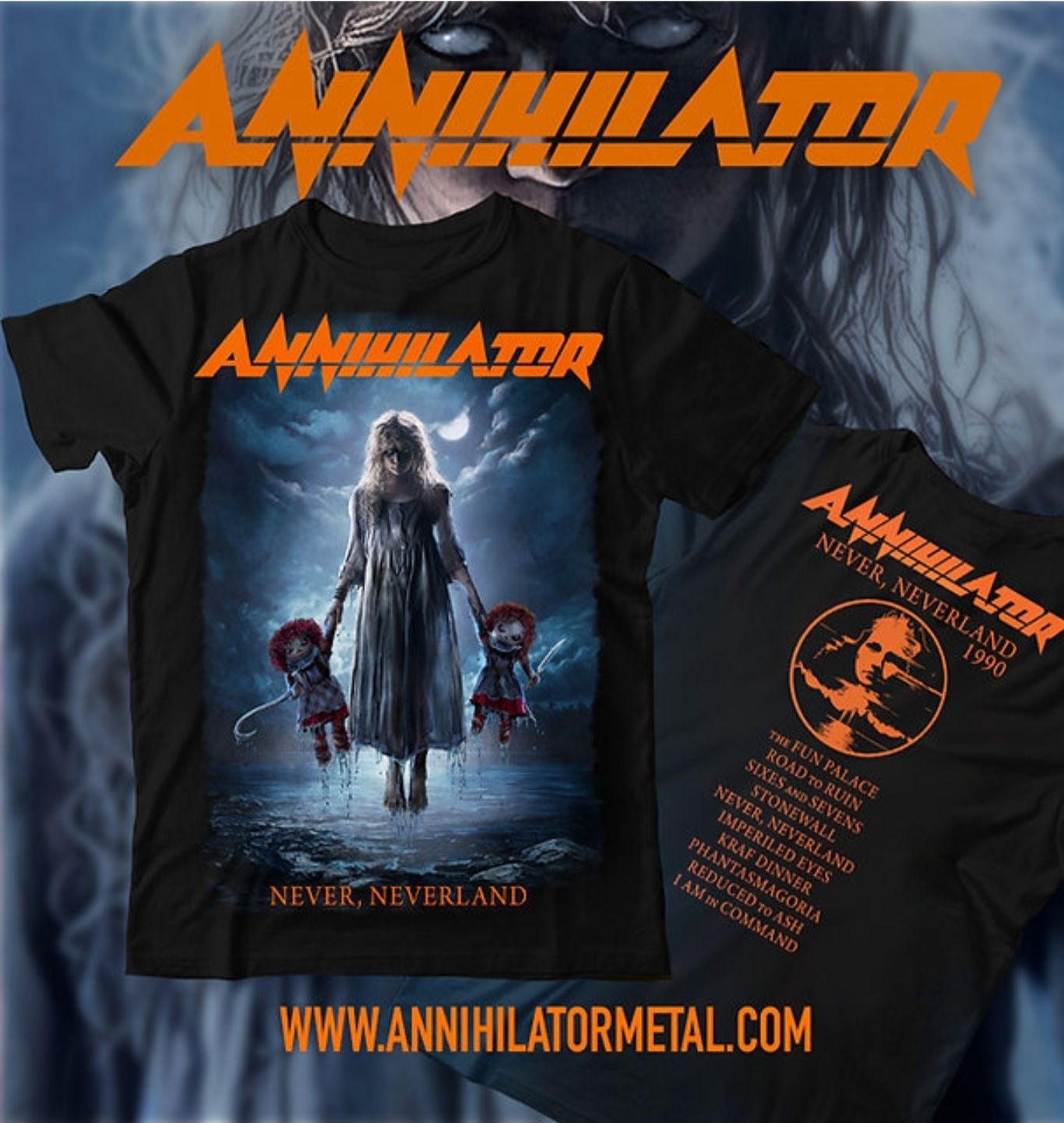 ANNIHILATOR NEVER NEVERLAND Tシャツ XL WE ARE PROUD TO OFFER YOU THE “NEVER, NEVERLAND” T-SHIRT