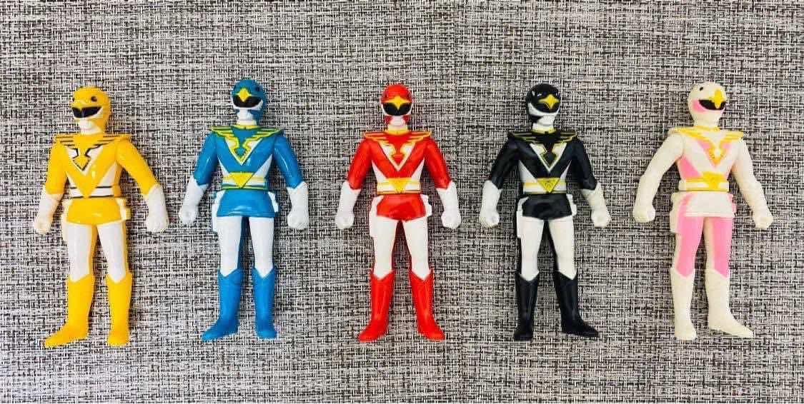 Figurine Vintage Sentai Jetman Bleu En Vinyle Souple - Bandai, Série Jetman, Bioman, Liveman, Référence A-9