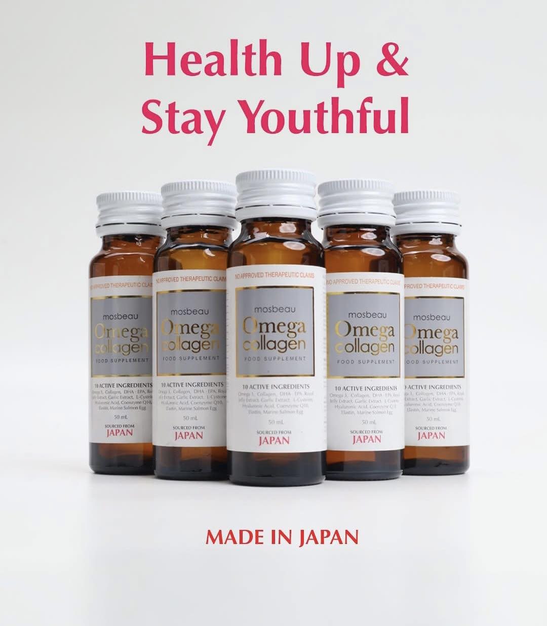 mosbeau collagen glutathione Beauty and wellness in every bottle✨ Omega combines Omega-3, DHA, EPA, and Collagen for overall health support and radiant, youthful-looking skin. Now in delicious Mango Banana Flavor! 🥭🍌 100% MADE RWR FOLIC B12 – onsale Quantity:Double-Pack ($69)