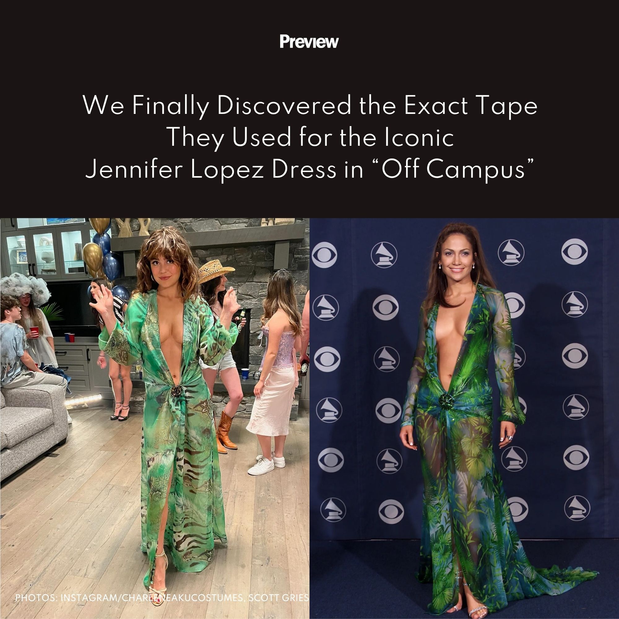 jlo green dress costume amazon OffCampus is making headlines, not only for its record-breaking debut on Prime Video, but also for the characters' wardrobes. A particular standout was #MikaAbdalla's Jennifer Lopez costume. I Cara Cara Mackenzie Floral Size:24in x 36in YGroup_massey-bust-draping-low-back-midi-dress