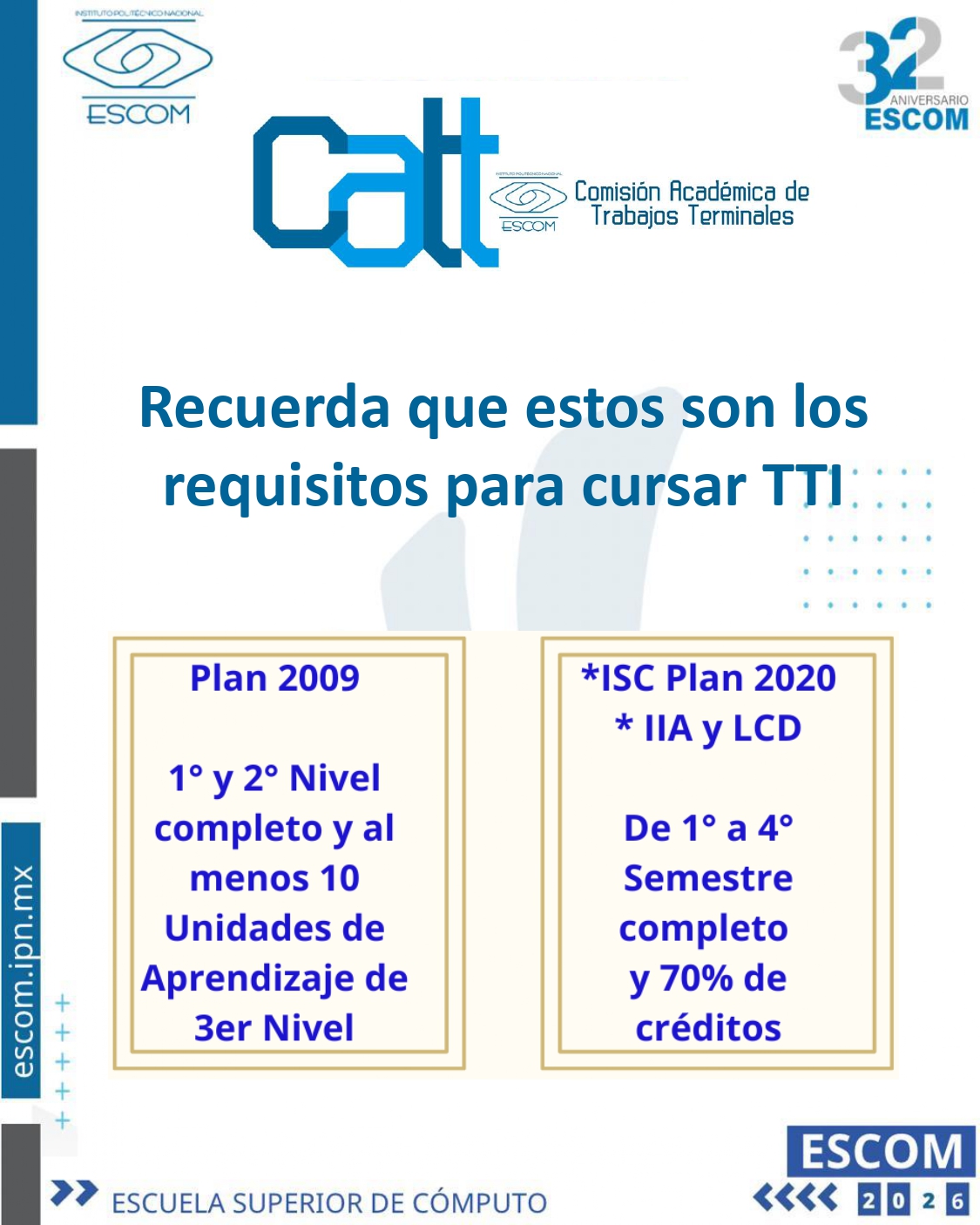 CATT ESCOM - ¿No cumples con los requisitos? Por favor,... | Facebook