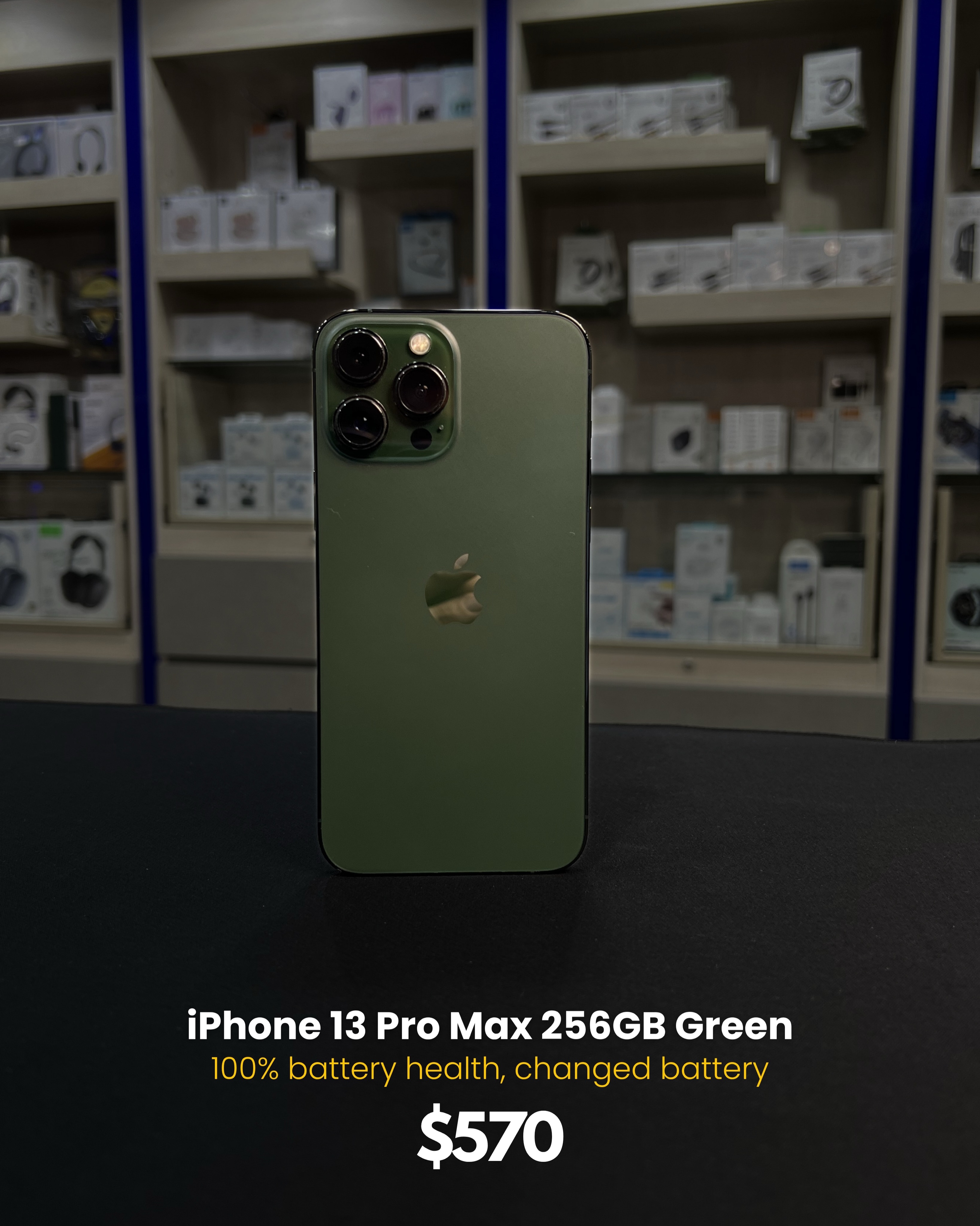 Used iPhone 13 Pro Max 256GB Green in excellent condition: - 100 