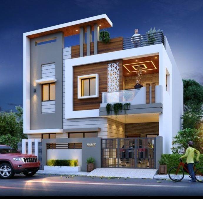 Modern Indian House Elevations 3D Exterior Visualization Luxury Facade ...