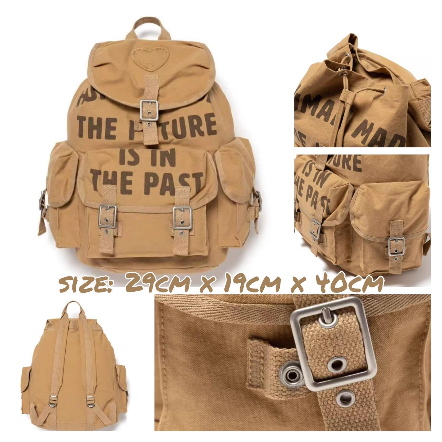 ??? Human Made Human Made Hunting Backpack， 採用輕量棉質帆布製 