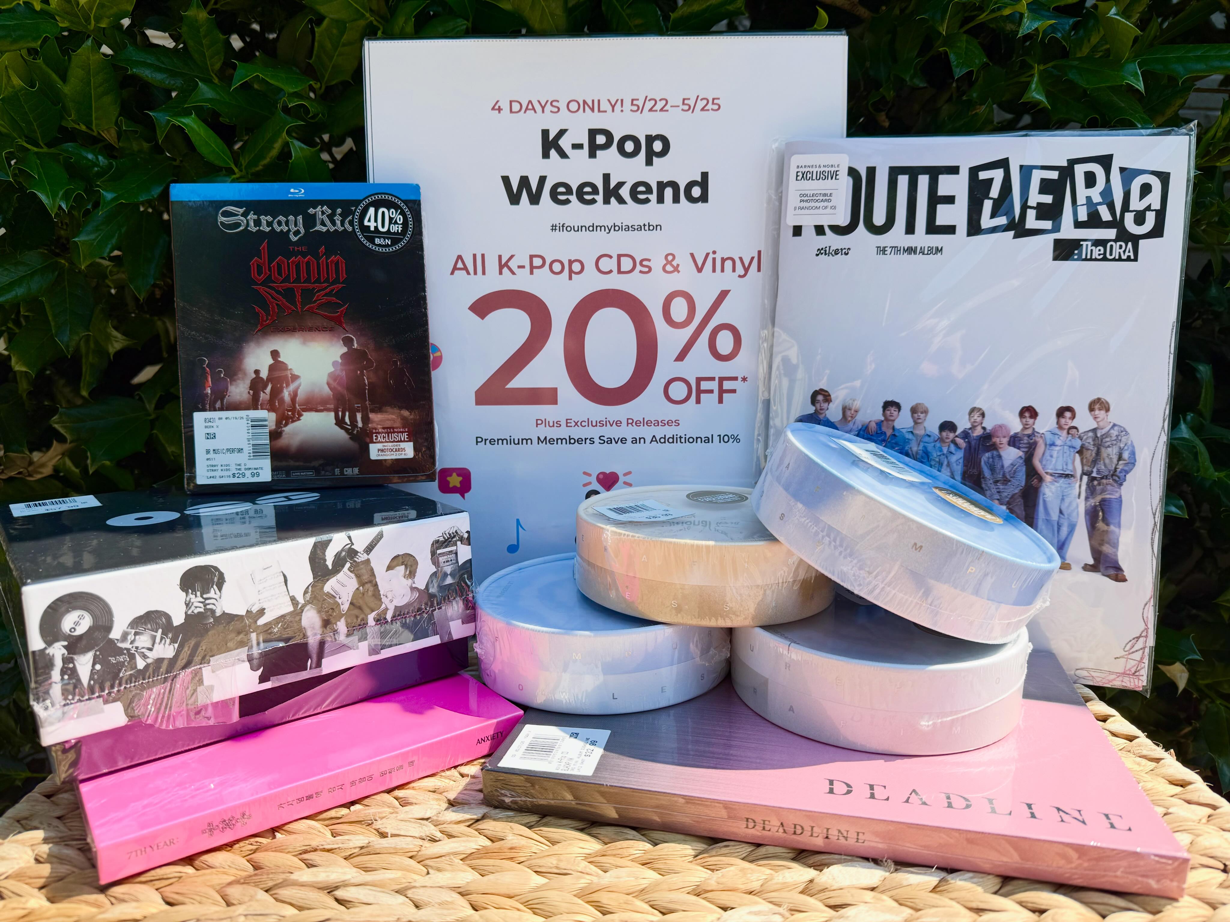 K-pop CDs and vinyl 20% off at Barnes & Noble
