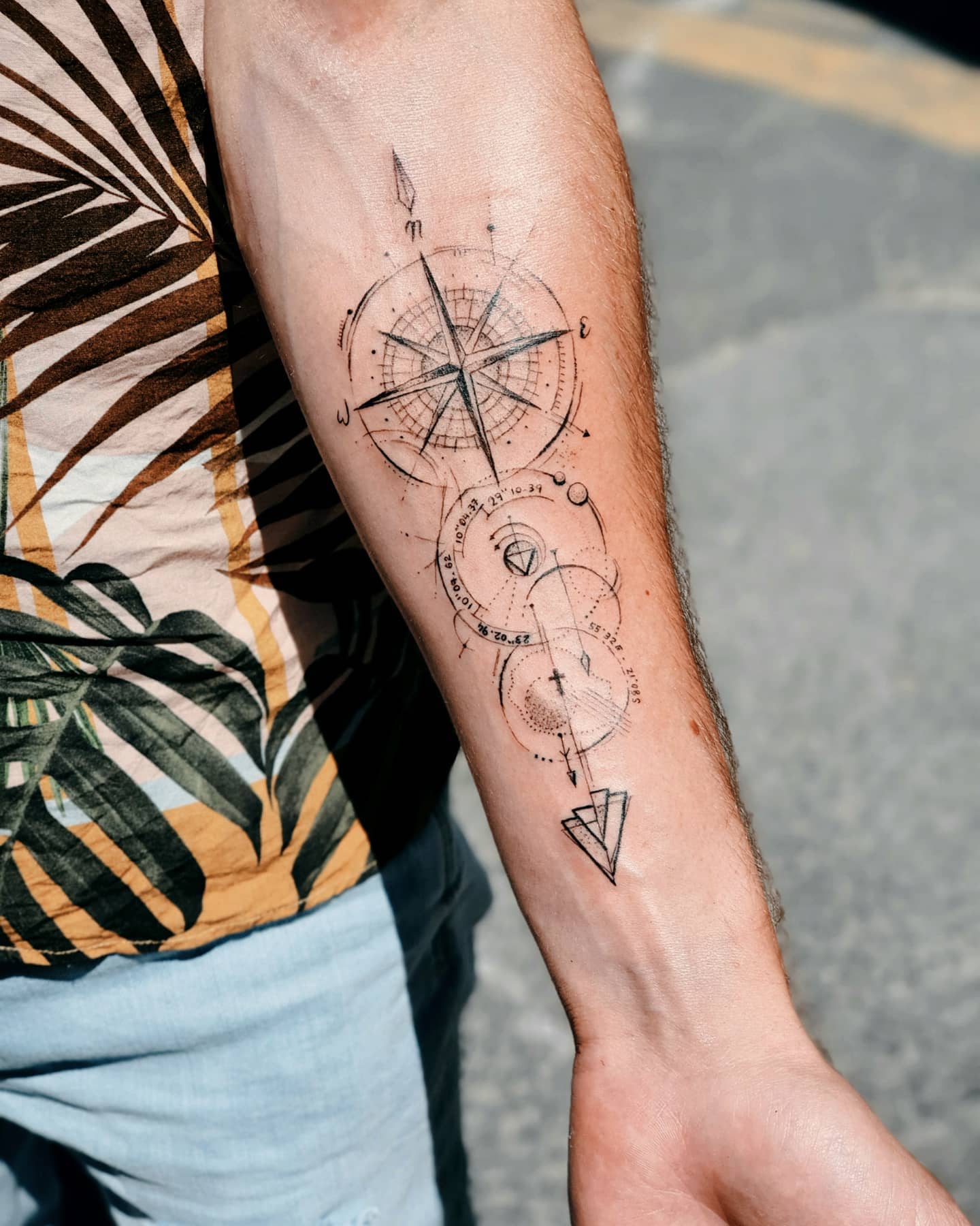 Tatouage Boussole Rose Des Vents