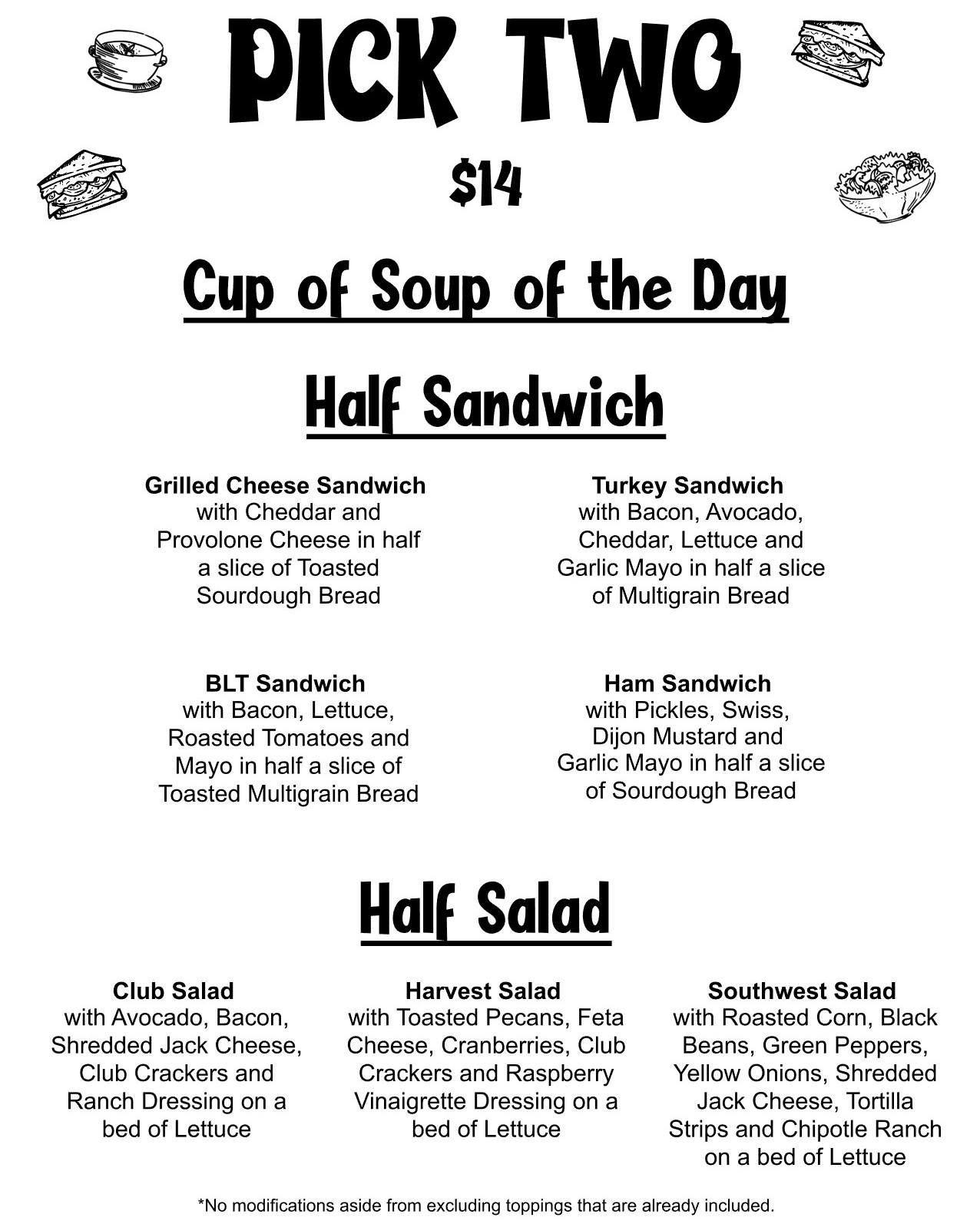Miner's Cup - 📢 Our Pick Two Menu is back 🥪🍲🥗 You can... | Facebook