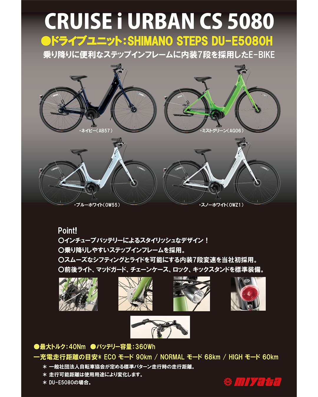 MIYATA - 【MIYATA NEWS】CRUISE i URBAN CS 5080編 ～ドライブユニット ： SHIMANO STEPS ...