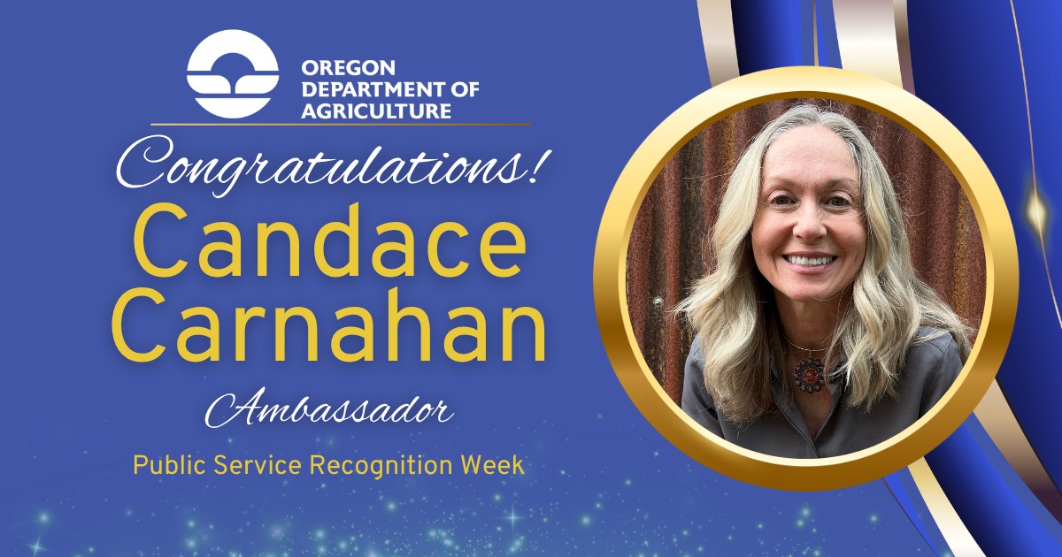 Congratulations Candace Carnahan, Livestock Brand Inspector, who