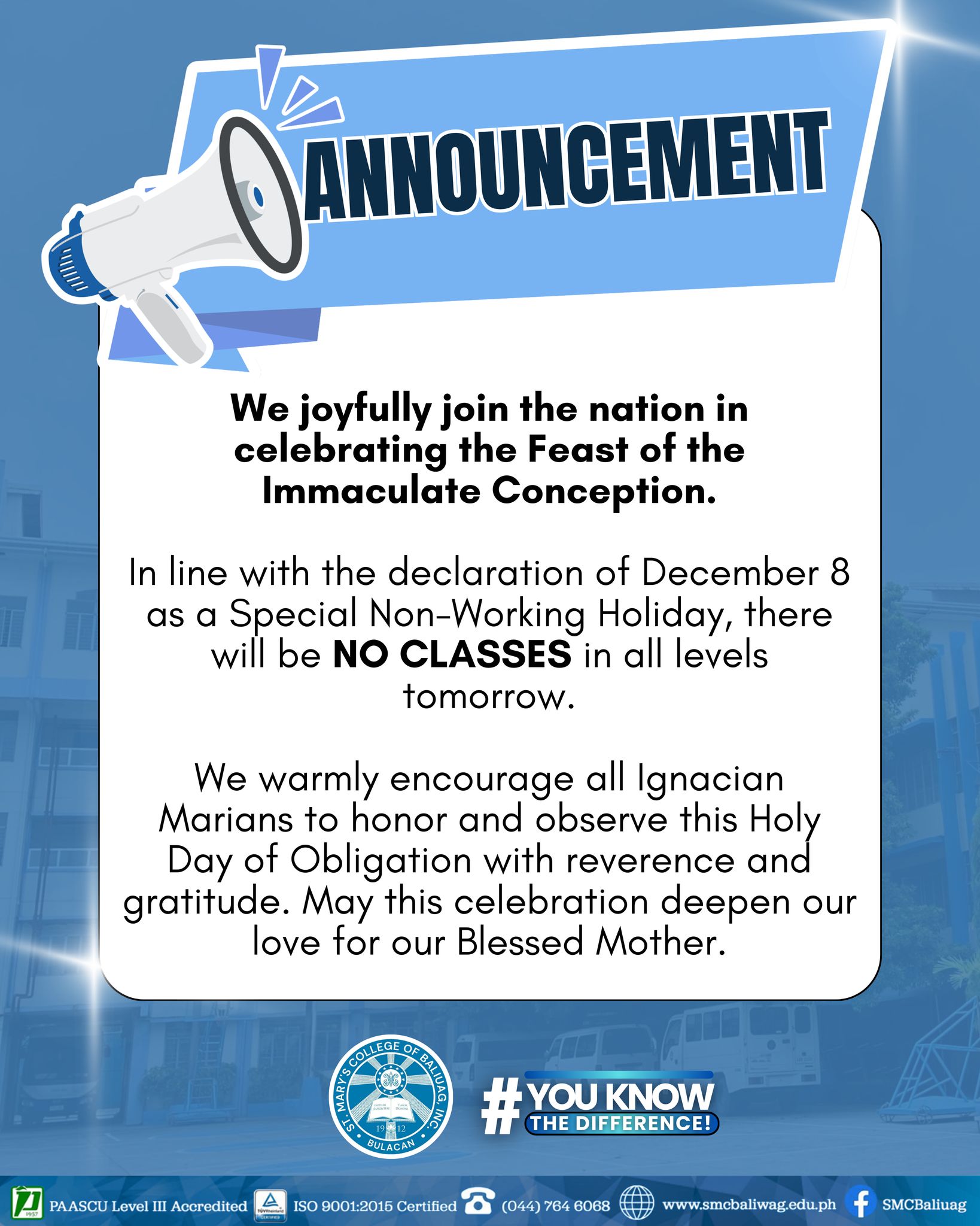 St. - In celebration of the Feast of the Immaculate Conception, a ...