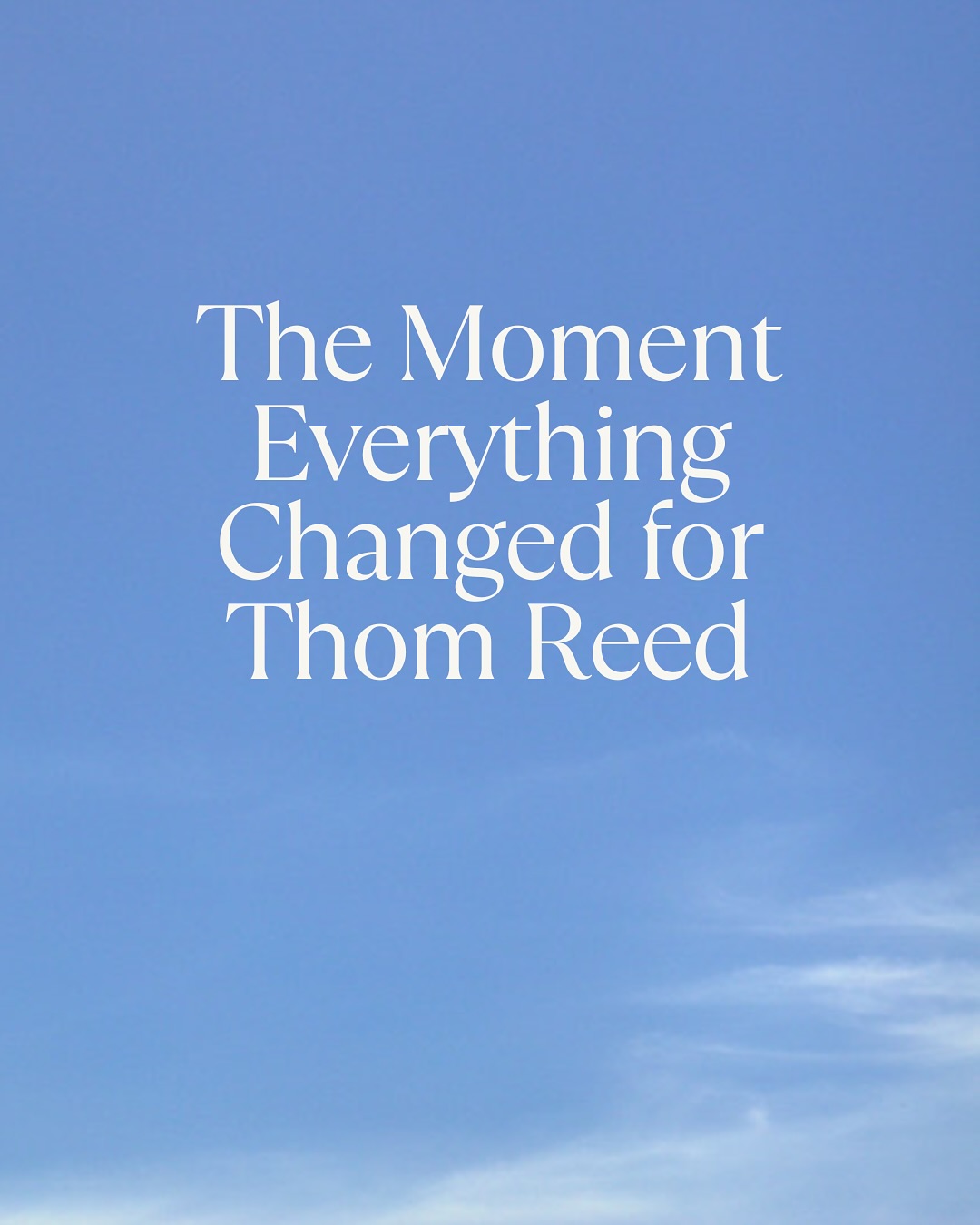 Thom Reed - I’m honored they let me tell my personal story... | Facebook