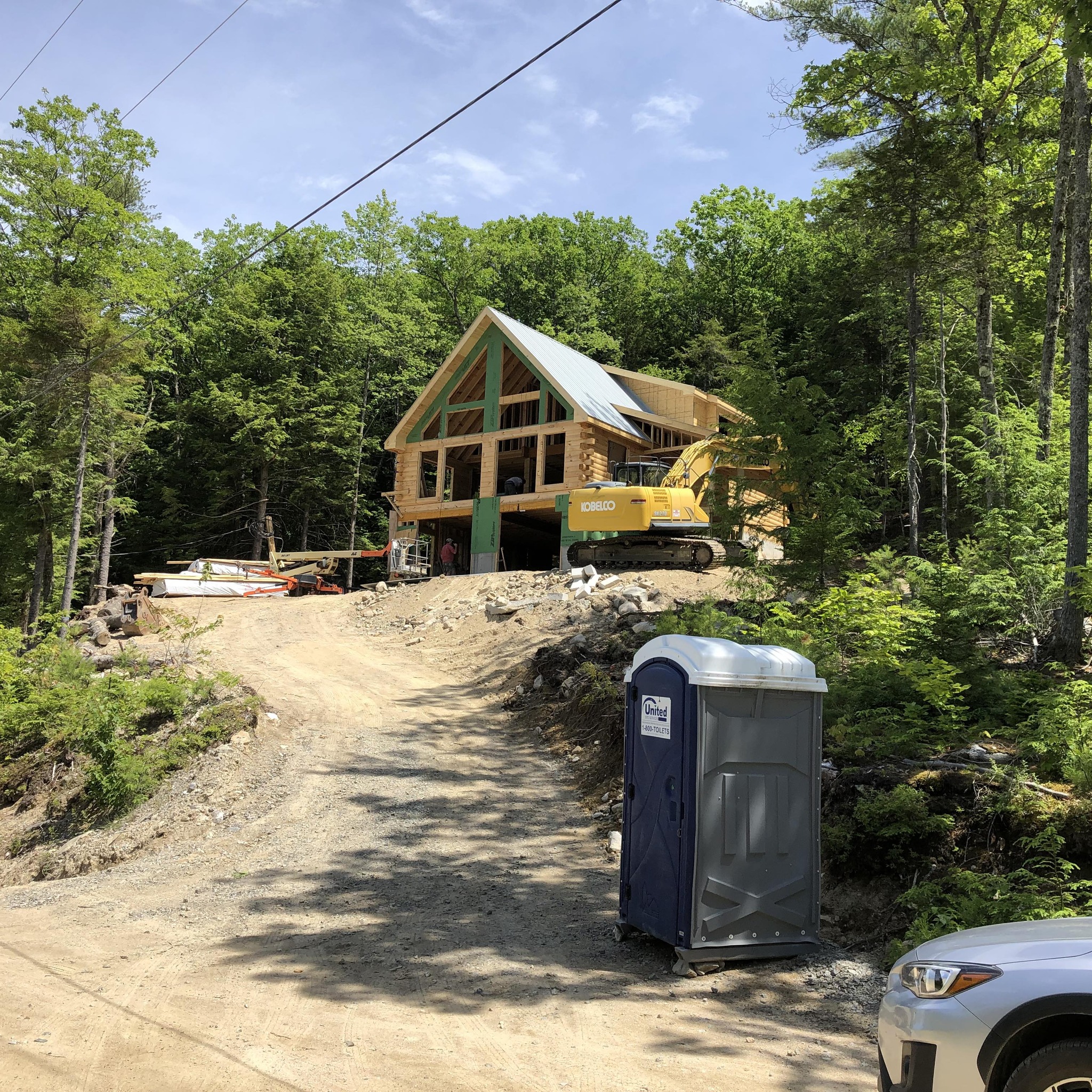 This log home got a full refresh with media blasting, sanding, and a ...