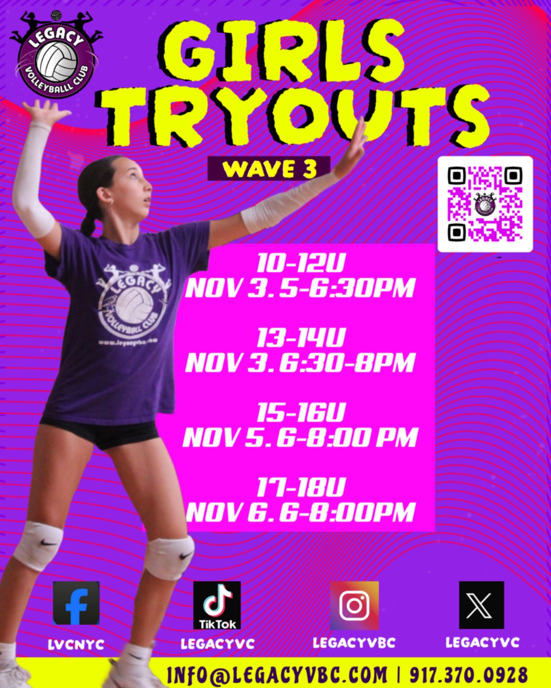 🌟 Girls Tryouts are here! Join... - Legacy Volleyball Club | Facebook