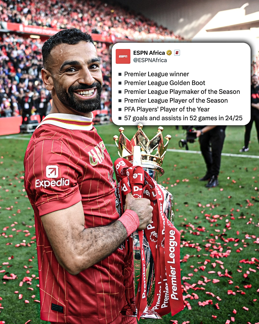 ESPN - Still can’t believe the numbers Mo Salah put up last season 🔥 ...