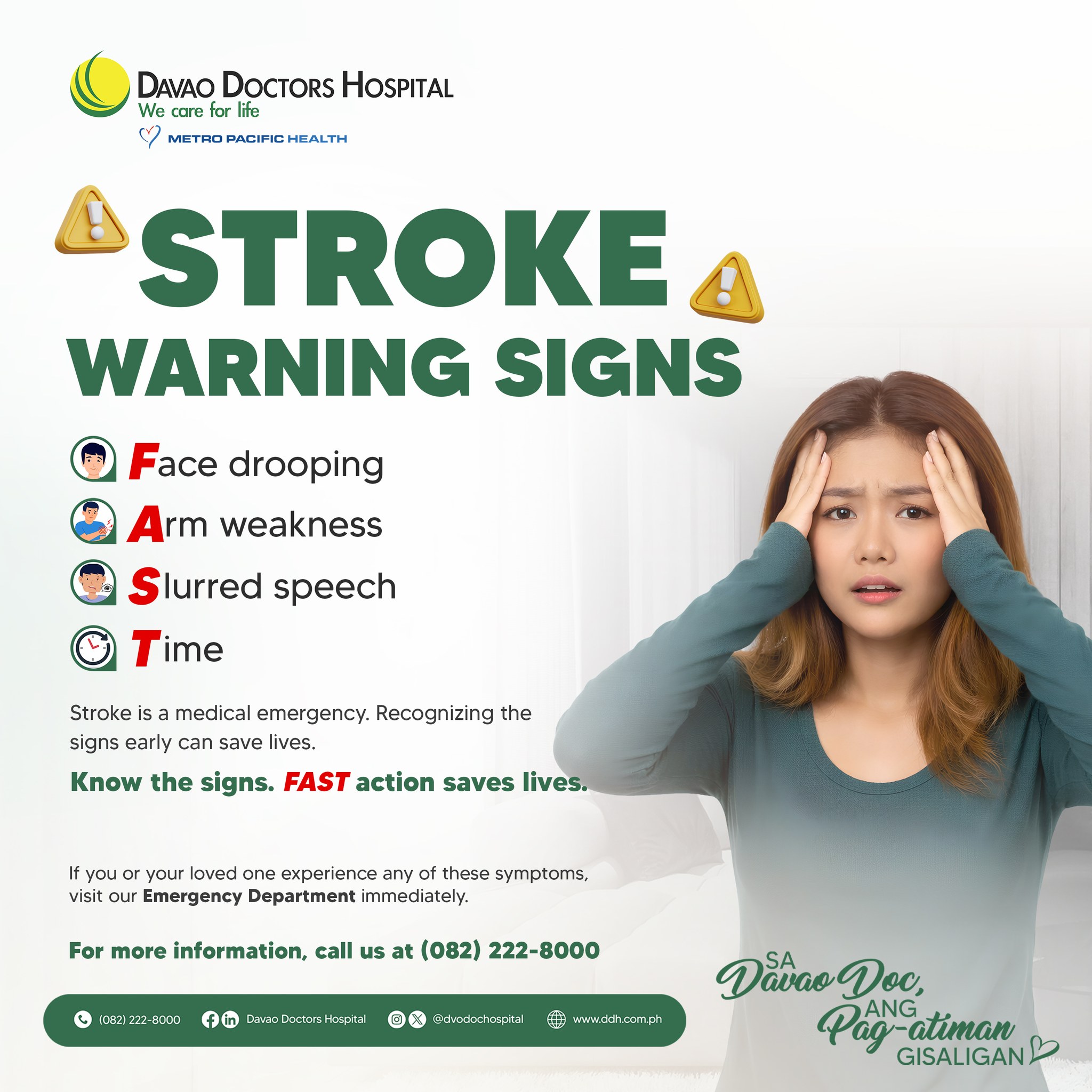 ⚠️ Stroke is a medical emergency. ⚠️ Early recognition of 