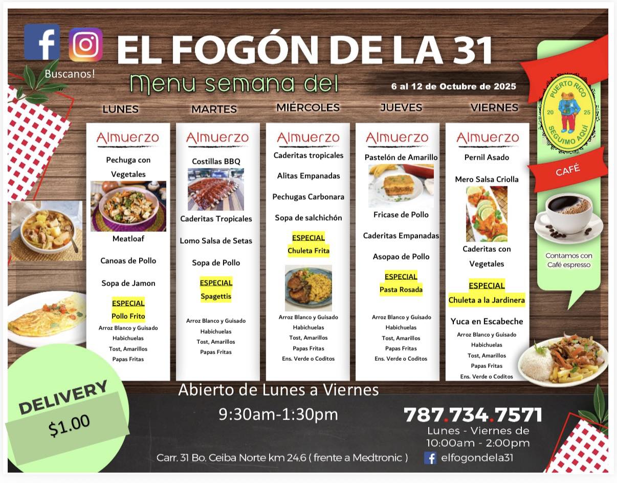 Menu Semanal. Los esperamos! - El Fogón de la 31 | Facebook
