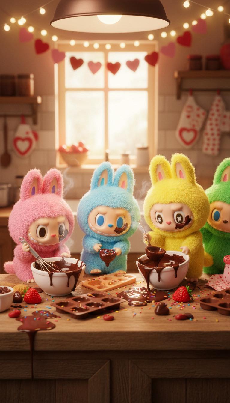 Sweet Valentine chaos in the kitchen 🍫💖 A little messy, a lot of