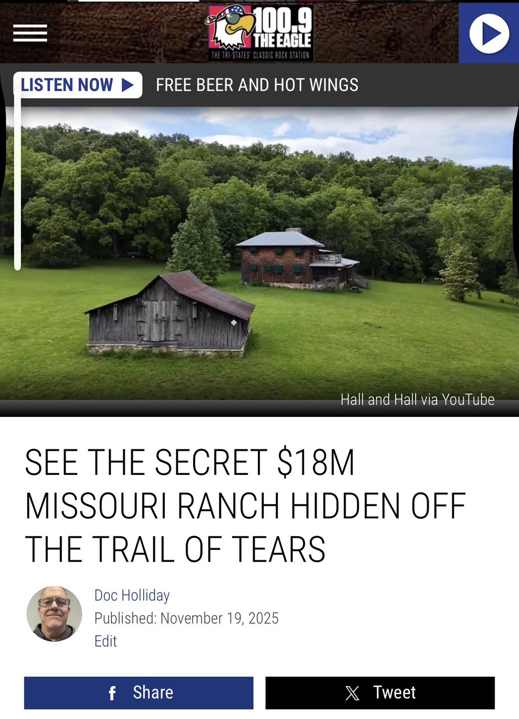 100.9 - Historic Missouri ranch near the Trail of Tears. https ...