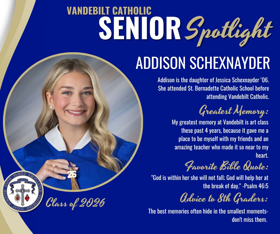 Vandebilt - VANDEBILT CATHOLIC SENIOR SPOTLIGHT💙💛🎓 Congrats, Class of ...