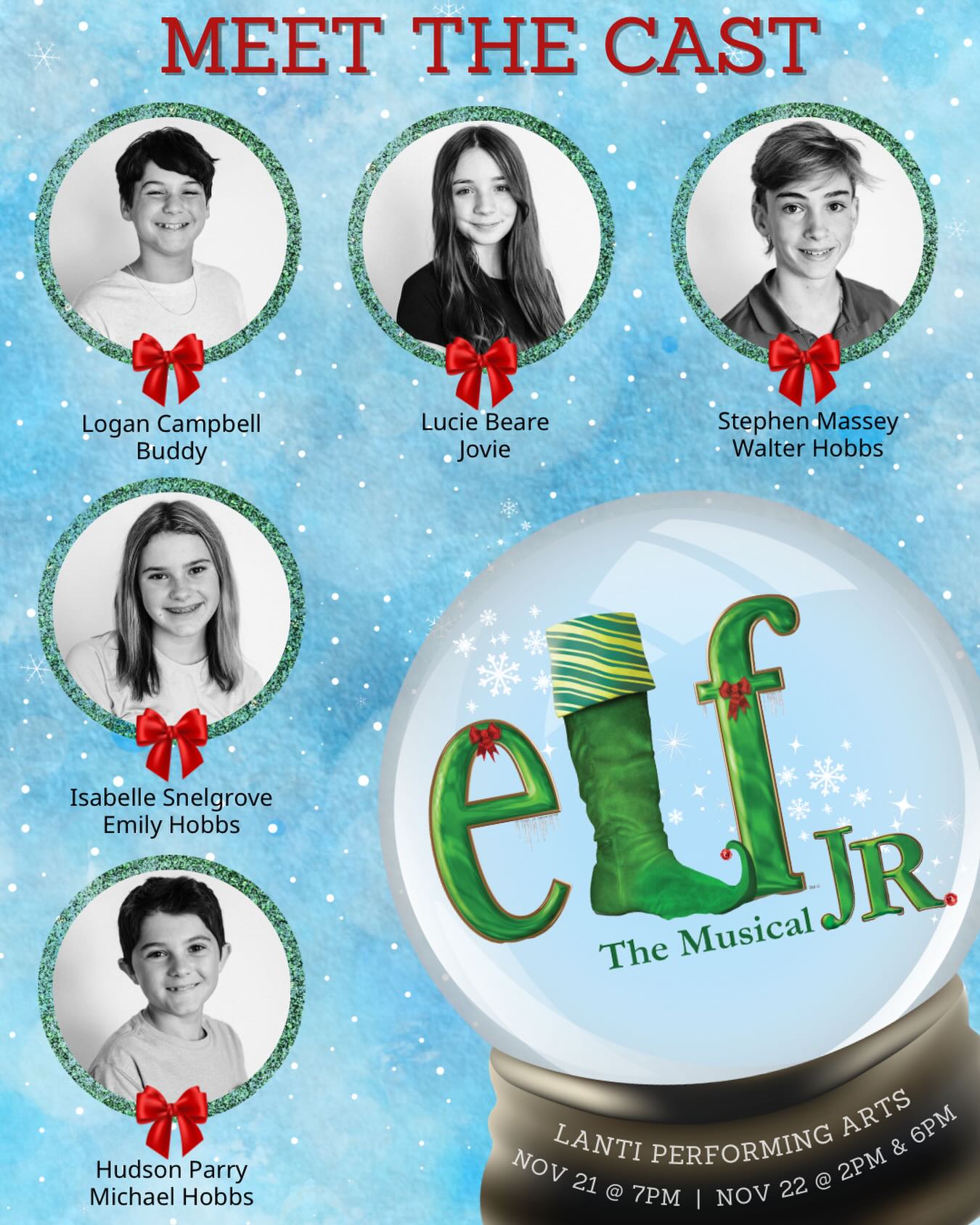 Lanti - Meet the Cast of Elf Jr.! Stephen, a Covenant Day seventh ...