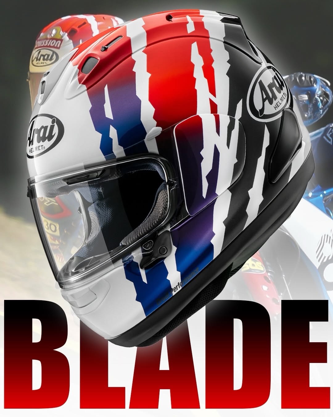 arai americas helmets Corsair-X Cadalora Restyle Helmet XS the aerodynamic rear spoiler is designed to crush or break away upon impact Arai GP-6S M6 White M