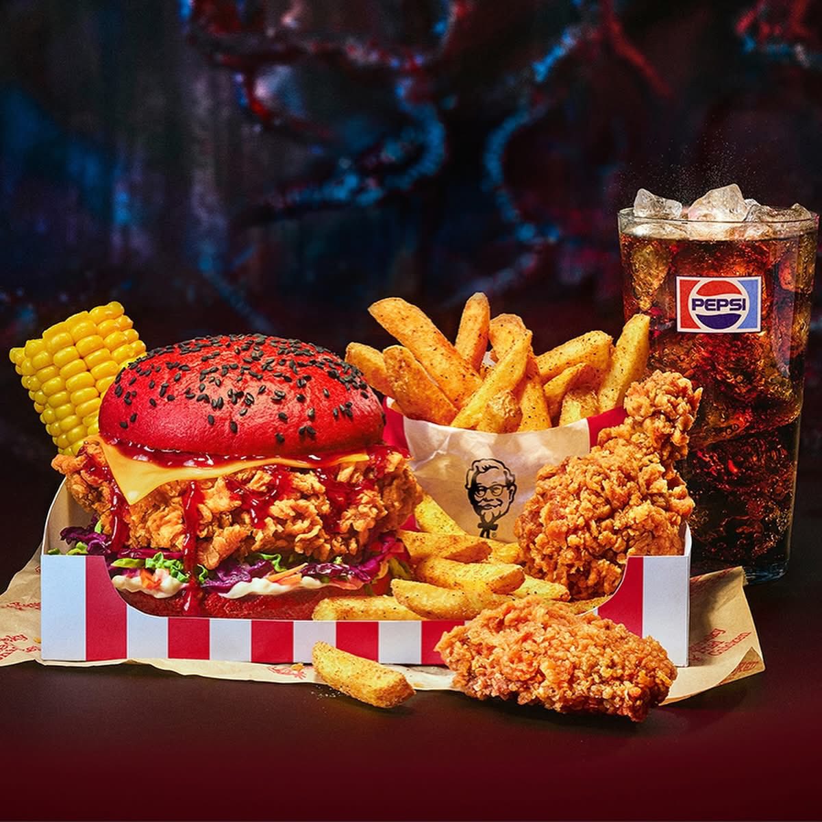 Stranger Things X KFC! The Stranger Things Burger - £7.99 Contains