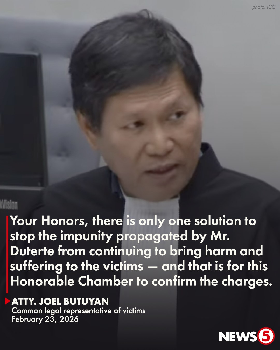News5 - HILING NI BUTUYAN SA ICC Nanawagan si Atty. Joel... | Facebook
