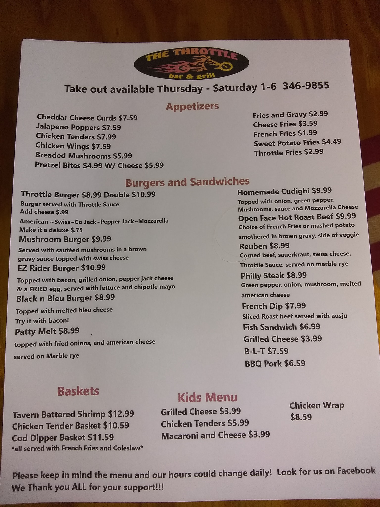 The Throttle Bar & Grill - So far it's a sunny Saturday folks! We are ...