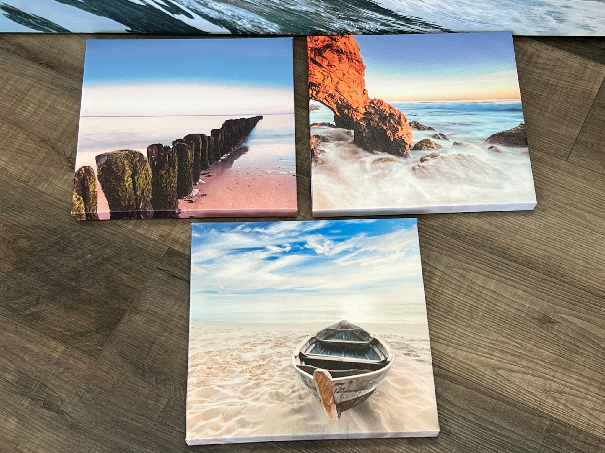 ReMix - 11.75”x11.75” wooden post canvas $5 11.75”x11.75” rocky ocean ...