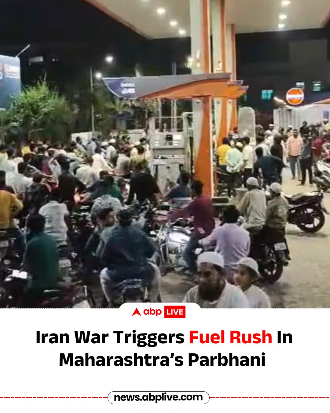 ABP - Residents of Parbhani district in Maharashtra rushed to petrol ...