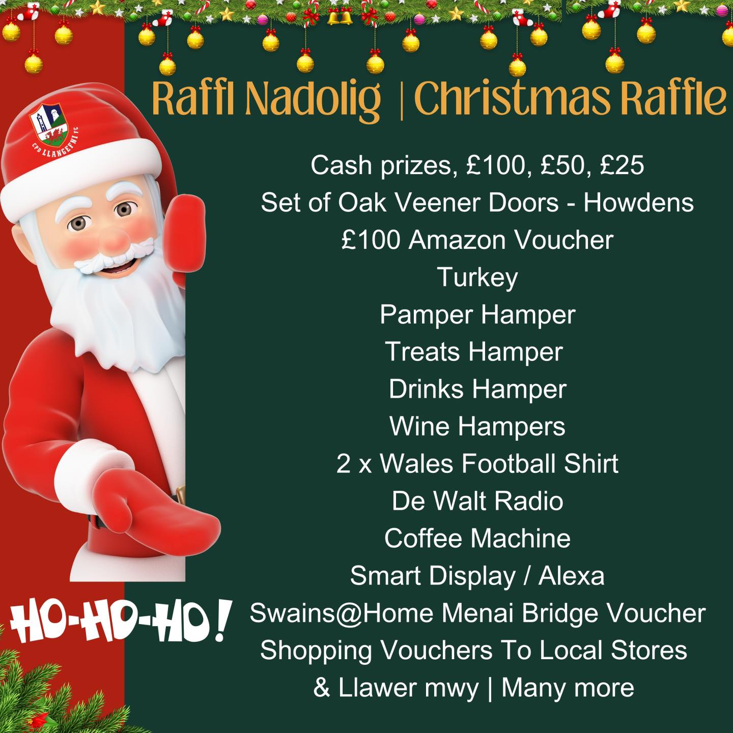 CPD - 🎅 RAFFL NADOLIG | XMAS RAFFLE🎄 Here is the list of the club's ...