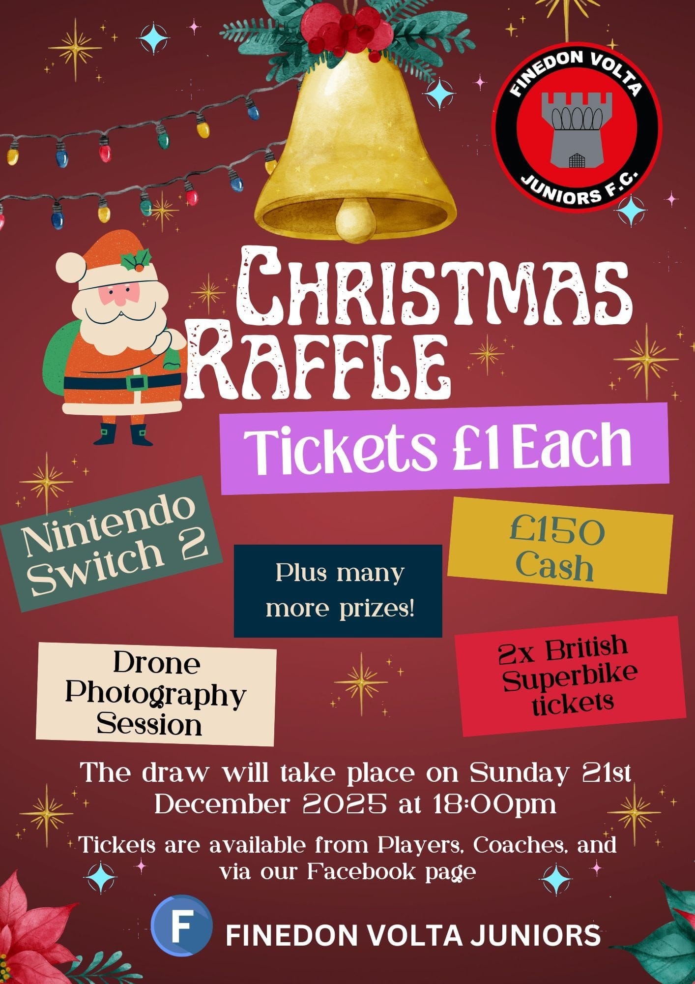 Finedon - 🎄 Christmas Raffle Ticket Sales Are Officially LIVE! 🎄 We’re ...