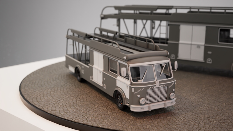 1957 Ferrari Transporter in 1/18 and 1/43 Scale