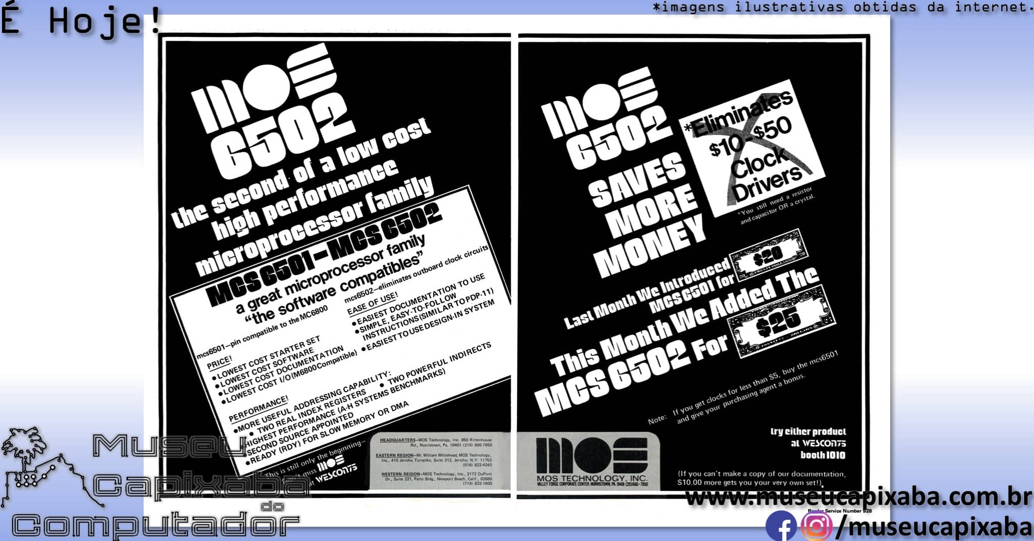 It's today! The MOS 6502 microprocessor turns 50!** On September