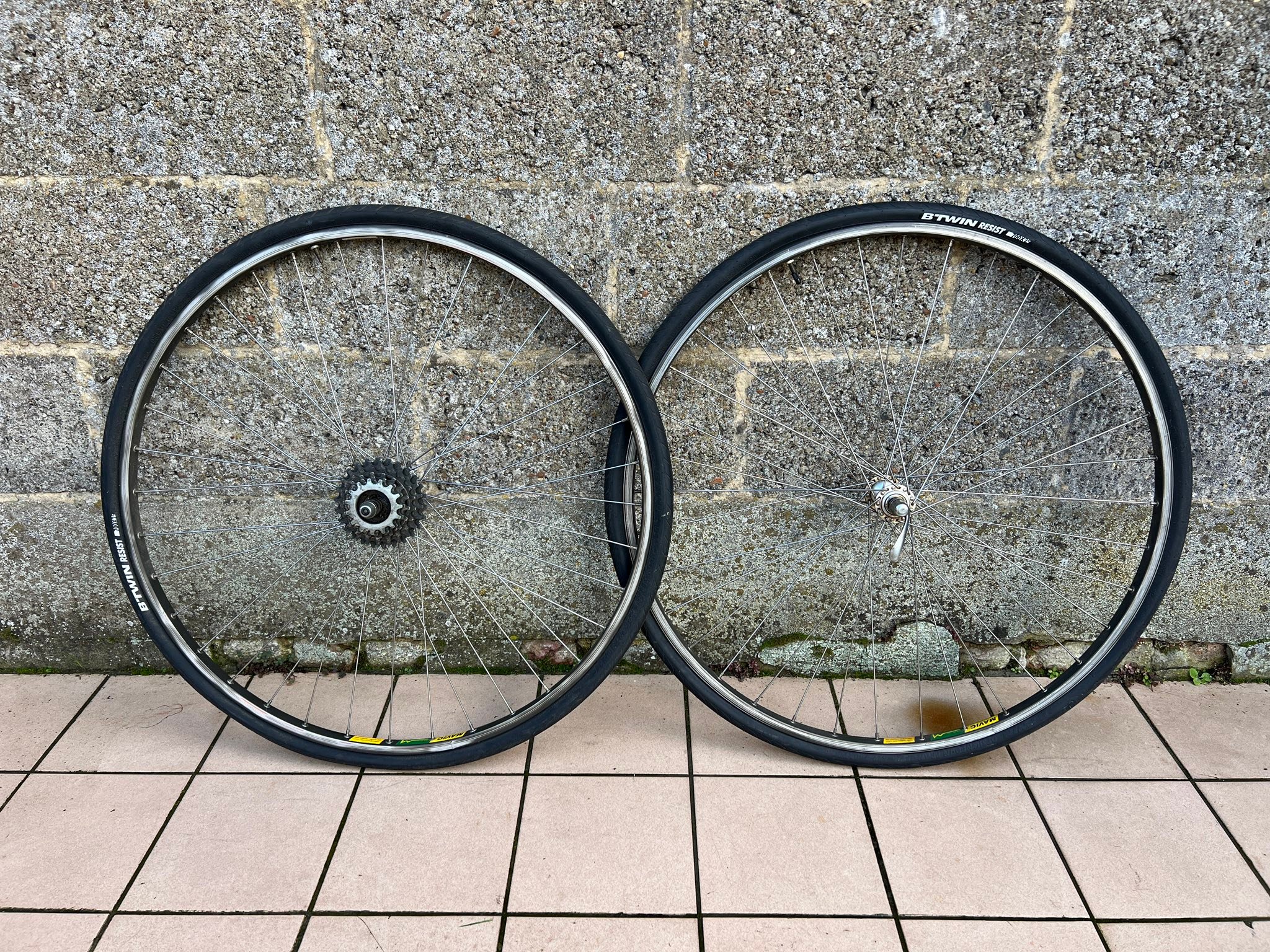 Roues Mavic MA40 Avec Moyeux Mavic 500 6 Vitesses - État Quasi Neuf, Taille 700, Alu, Pour Route