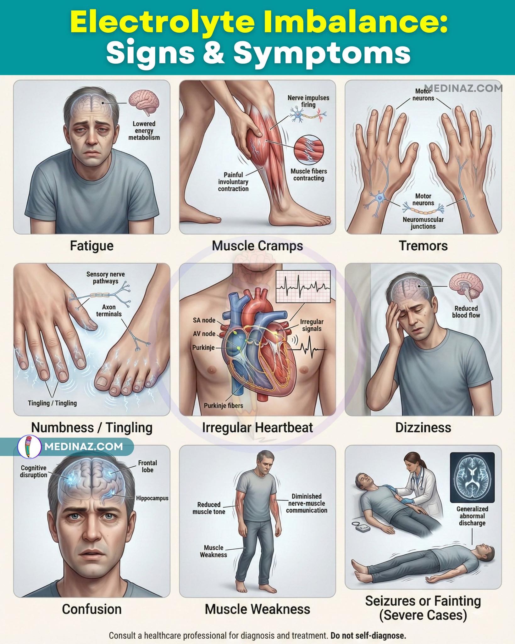 Medinaz - 🧪 Electrolyte Imbalance: Signs & Symptoms... | Facebook