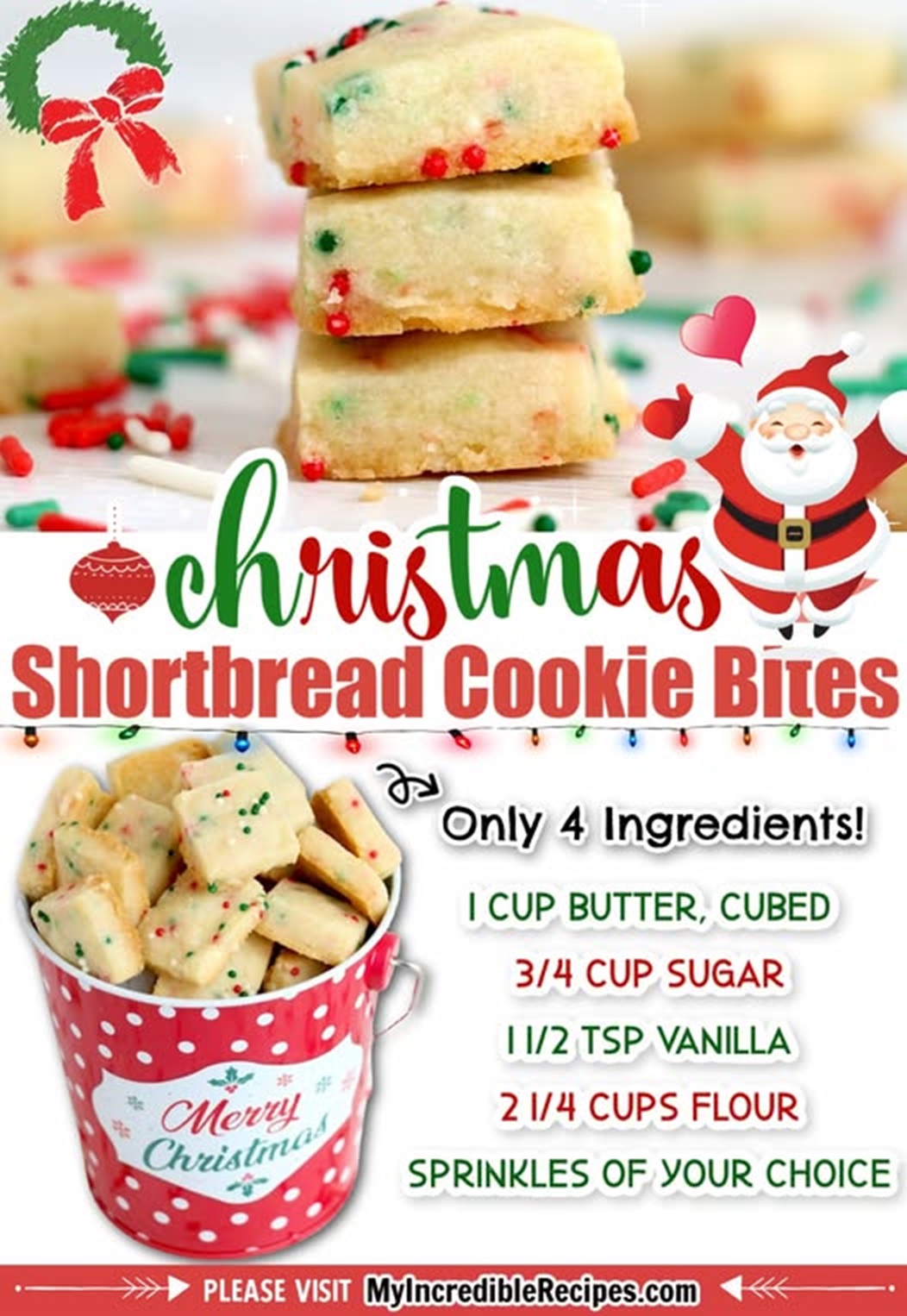 Recipes - Classic Christmas Shortbread Cookie Bites! 💚⛄️ All ages Just ...
