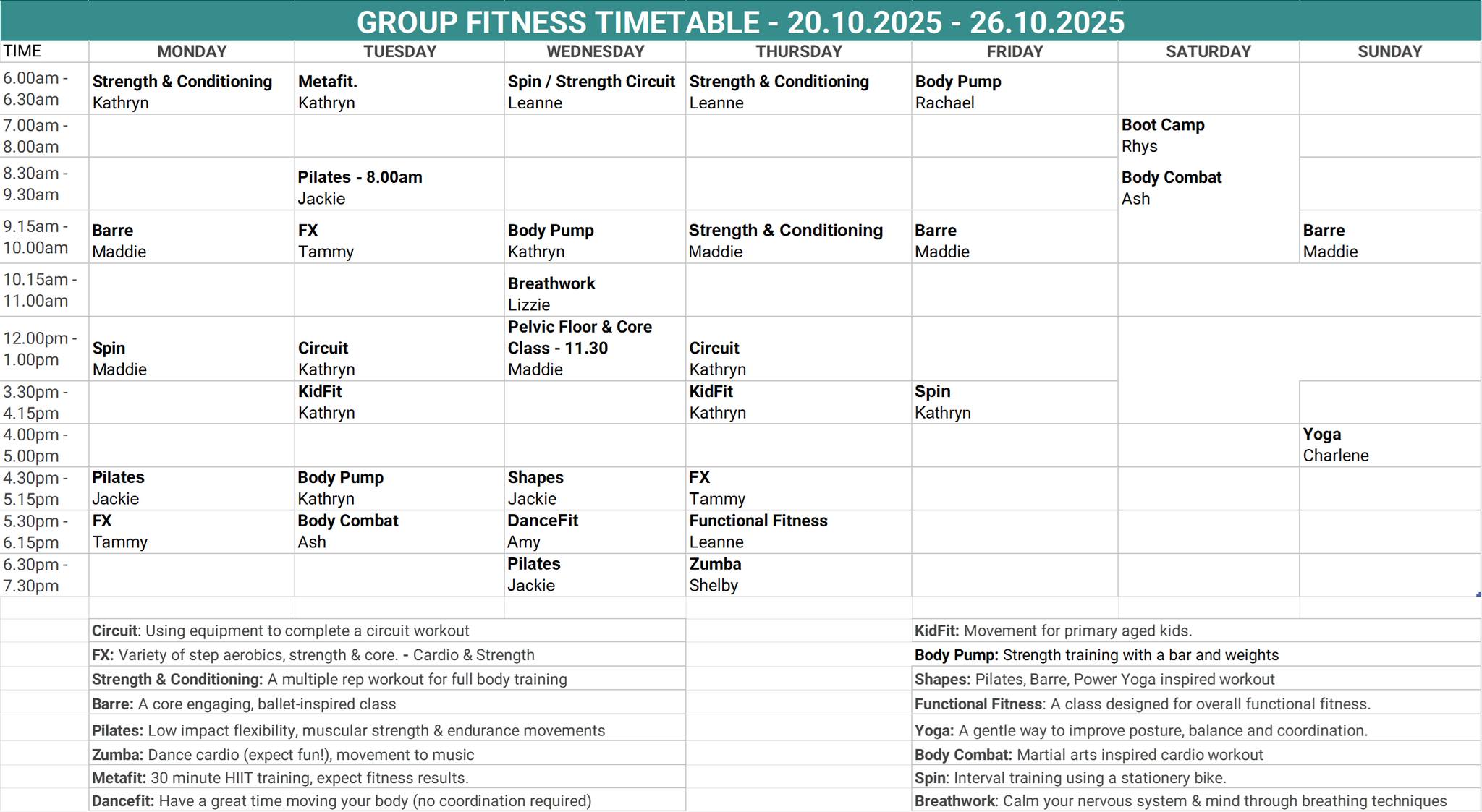 Align - 🧘‍♀️ NEW WEEK, NEW ENERGY! Your updated Group Fitness Timetable ...