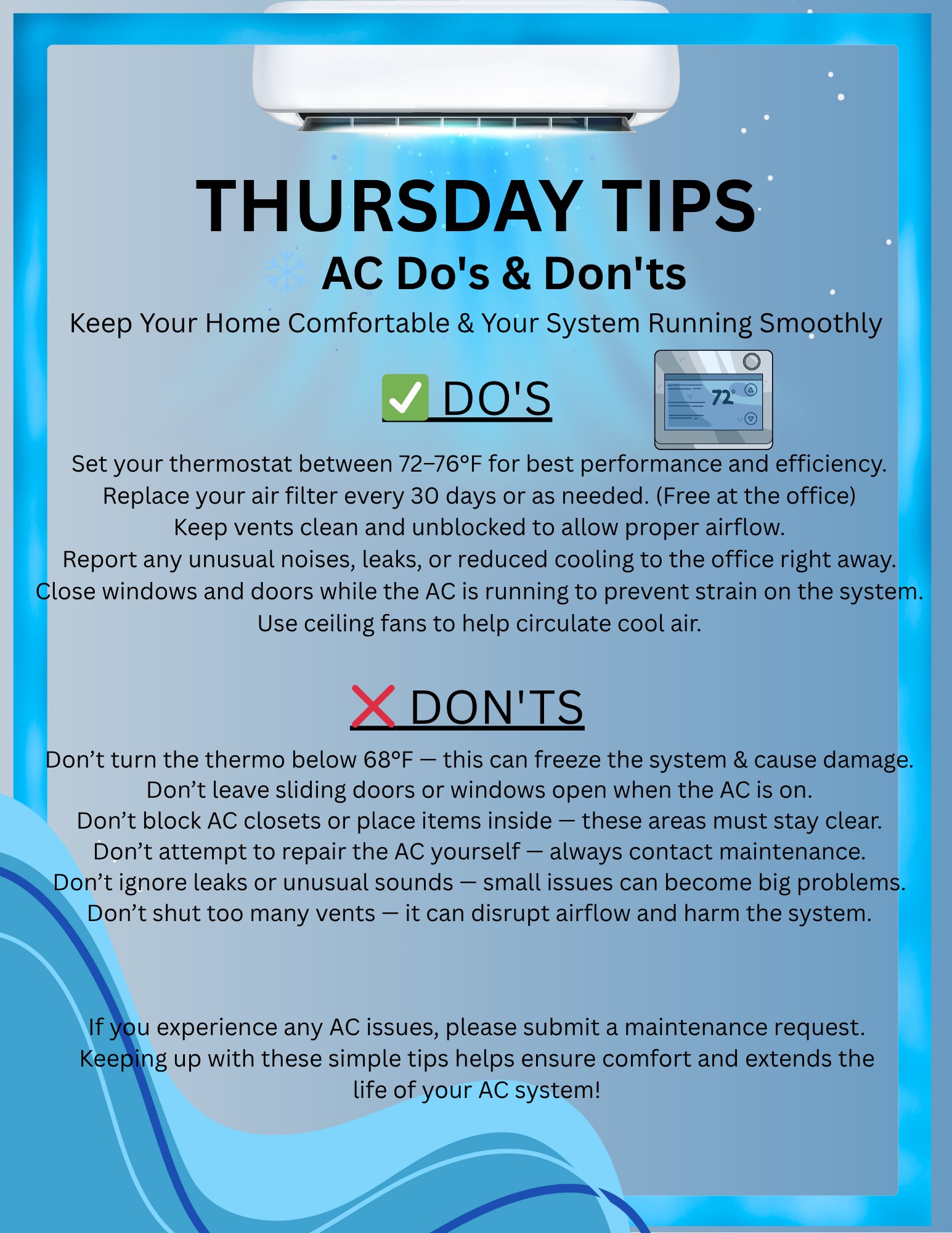 Parc3400 - Thursday Tips- AC Dos and Don'ts | Facebook