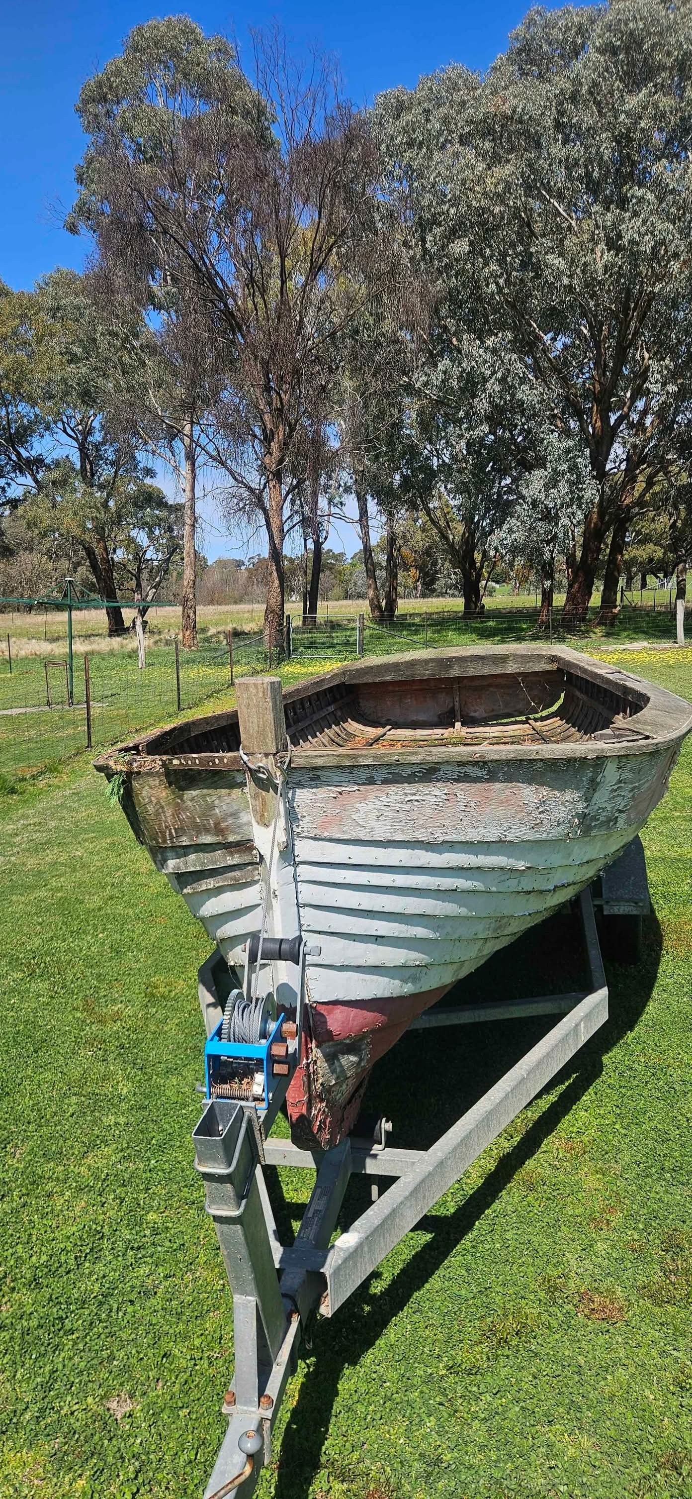 Timber clinker hull and galvanised trailer - Boats - Garland, New South ...