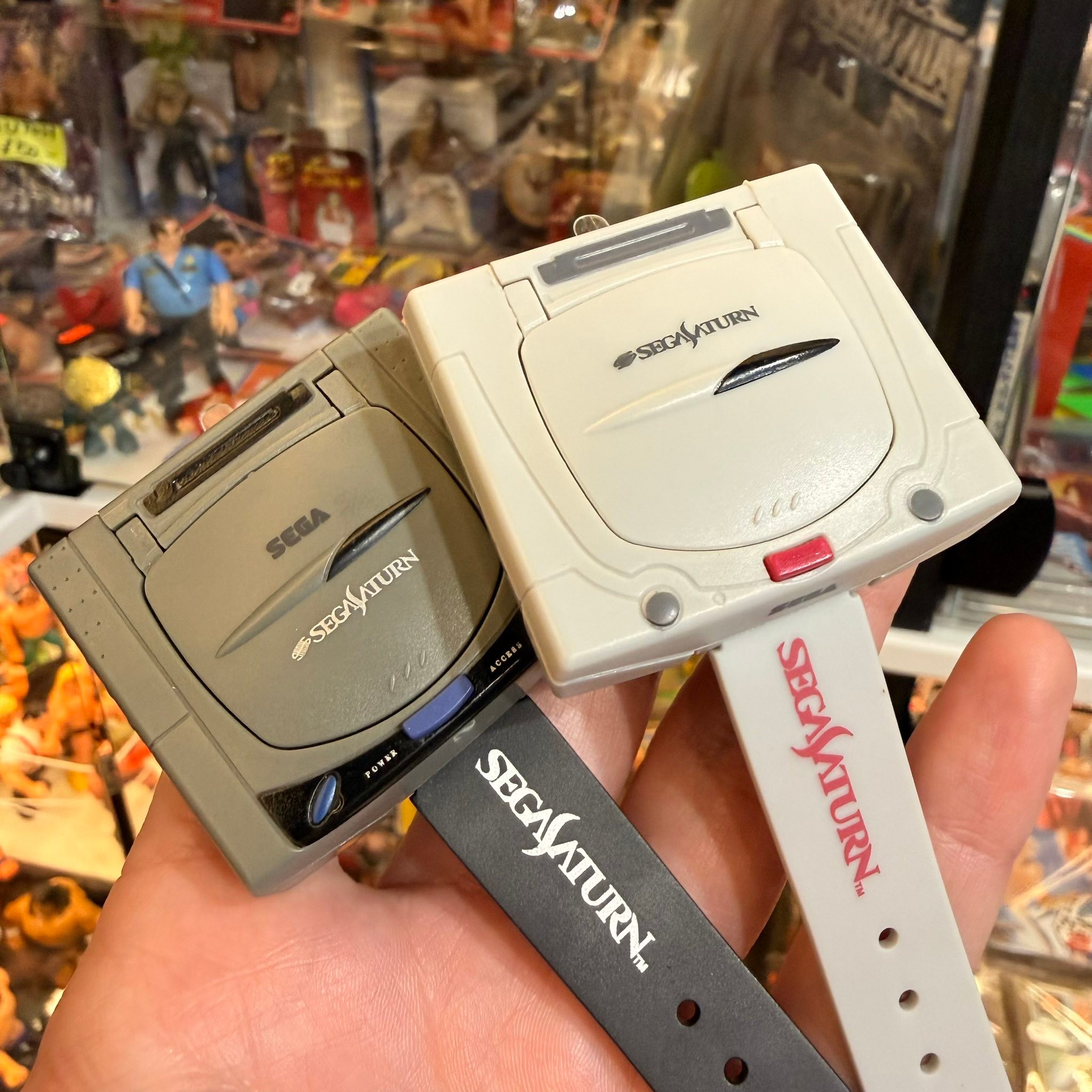 A cool pair of Takara Tomy Sega Saturn digital watches! No better 