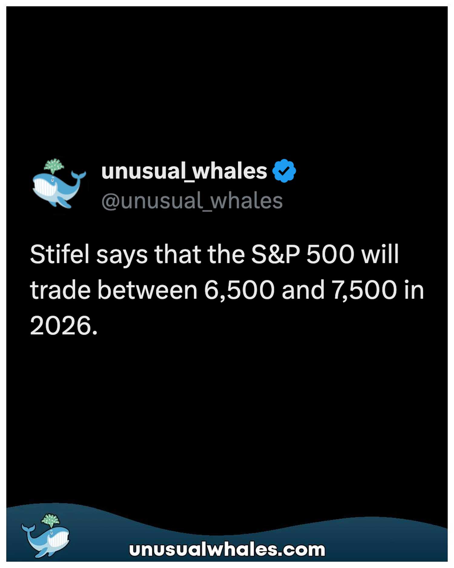 Unusual Whales - Stifel’s 2026 outlook calls for the S&P... | Facebook