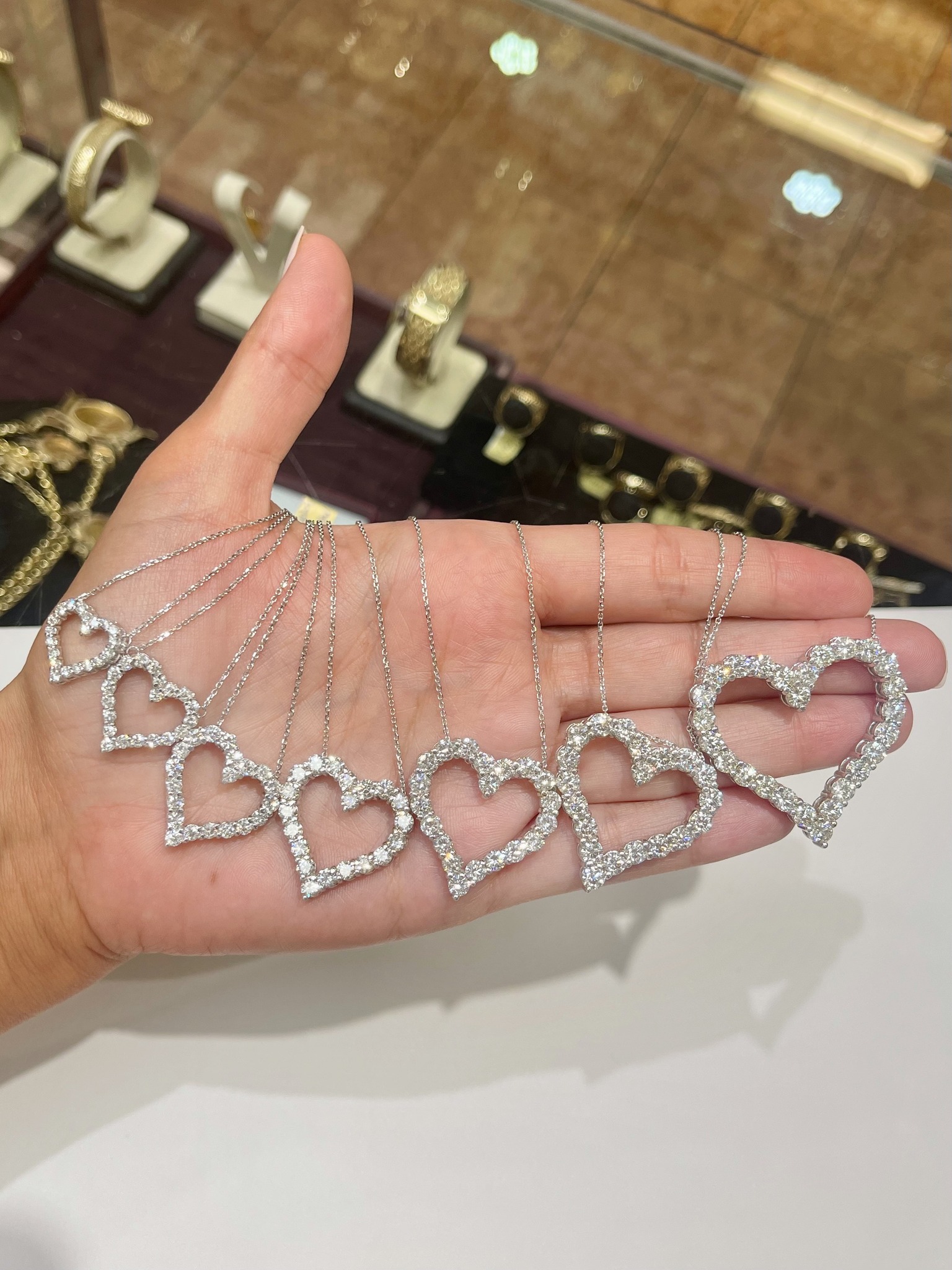 Sterling Silver Floating Heart Necklace – 1/8ct Treated Blue & White Diamond, 18" Rolo Chain