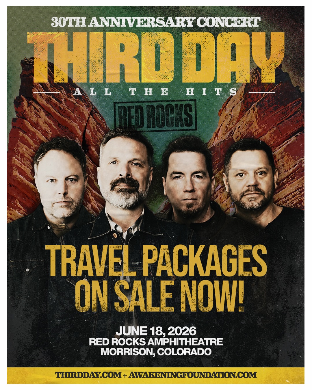 We are excited to announce the Third Day 30th Anniversary Concert